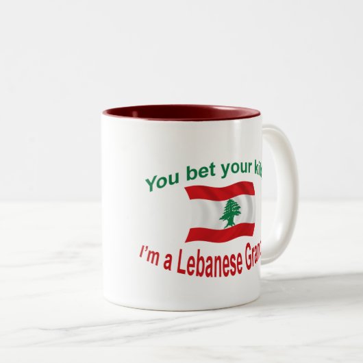 Libanese grootmoeder - Bet Uw Kibbi Tweekleurige Koffiemok (Voorkant rechts)