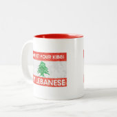 Libanese identiteit, durf te wedden je kibbi Ik be Tweekleurige Koffiemok (Voorkant links)