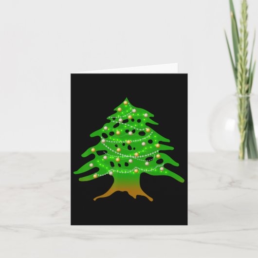 Libanese kerstboom Libanese vlag kerstkaart Kaart (Voorkant)