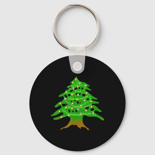 Libanese kerstboom Libanese vlag kerstkaart Sleutelhanger (Voorkant)