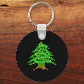 Libanese kerstboom Libanese vlag kerstkaart Sleutelhanger (Voorkant)