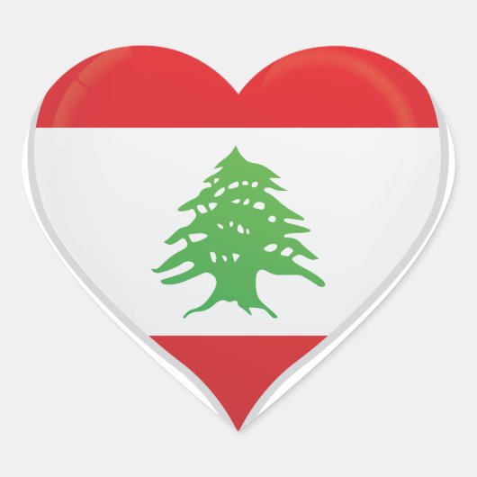 Libanese liefde vlag trots hart sticker (Voorkant)