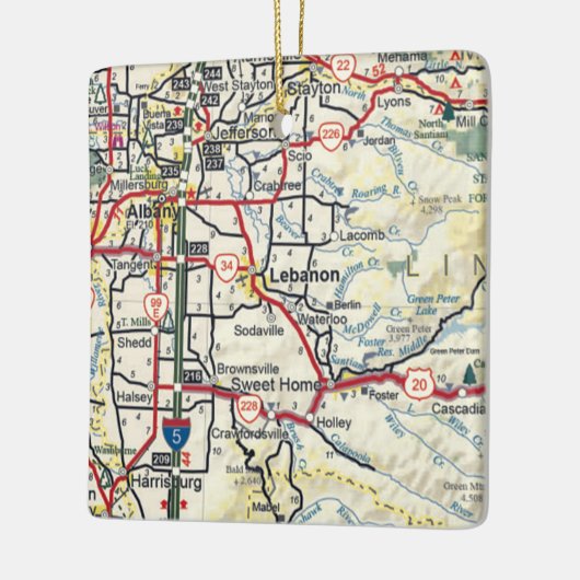 Libanese Oregon-kaart Keramisch Ornament (Links)