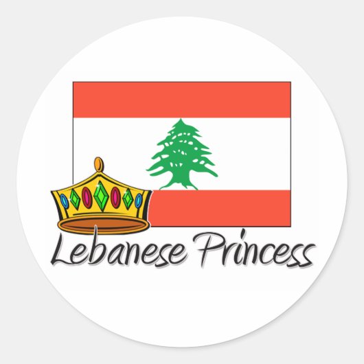 Libanese prinses ronde sticker (Voorkant)
