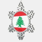 Libanese sneeuwvlok, Libanese vlag Tin Sneeuwvlok Ornament (Rechts)