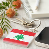 Libanese vlag علم لبنان sleutelhanger (Voorkant Rechts)
