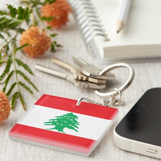Libanese vlag علم لبنان sleutelhanger (Voorkant Rechts)
