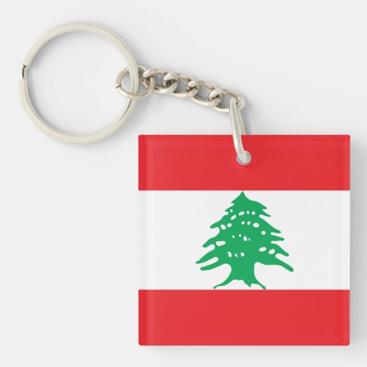 Libanese vlag علم لبنان sleutelhanger (voorkant)