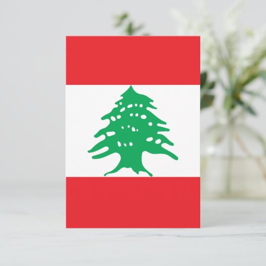 Libanese vlag bedankkaart (Staand voorkant)