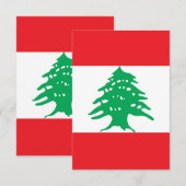 Libanese vlag bedankkaart (Voorkant / Achterkant)
