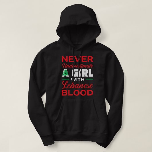 Libanese vlag Beiroet Lobnan Lover Libanees meisje Hoodie (Design voorkant)