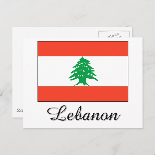 Libanese vlag briefkaart (Voorkant / Achterkant)