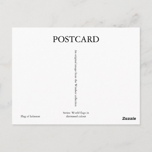 Libanese vlag briefkaart (Achterkant)