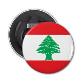 Libanese vlag button flesopener (Voorkant)