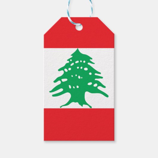 Libanese vlag cadeaulabel (Voorkant)