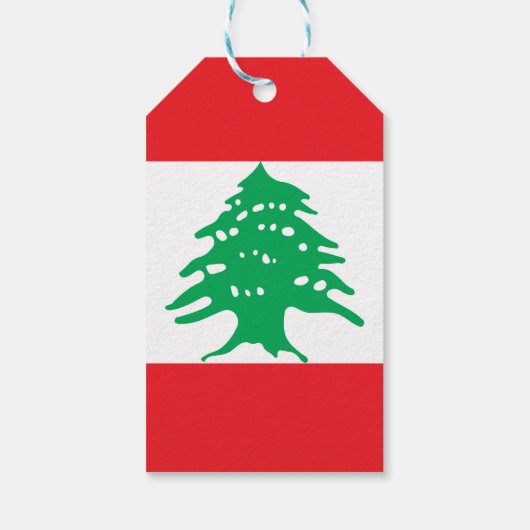 Libanese vlag cadeaulabel (Achterkant)