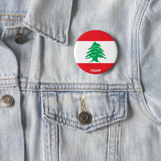 Libanese vlag charmant patriotticum ronde button 5,7 cm (In situ)
