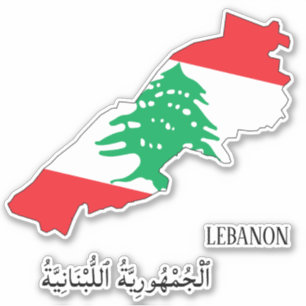 Libanese vlag Charmante patriottische kaart Sticker