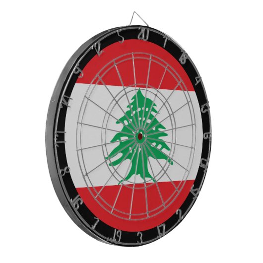 Libanese vlag Dartboard & Libanon/spelraad Dartbord (Voorkant Links)