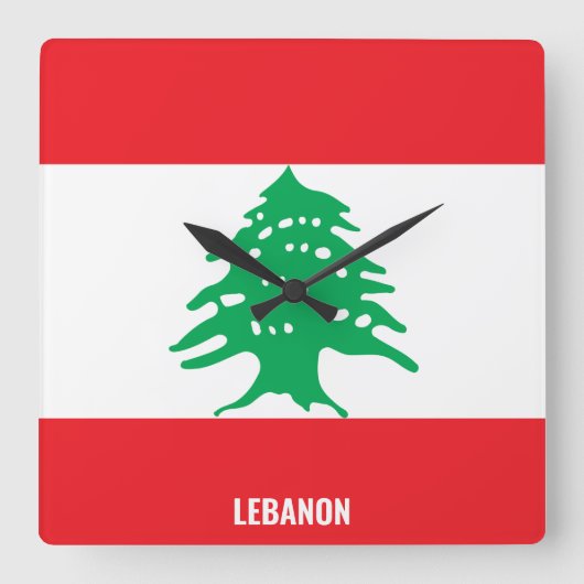 Libanese vlag Dazzling Patriotic Vierkante Klok (Voorkant)