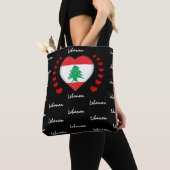 Libanese vlag en -hart, Libanese vlag mode /sport Tote Bag (Dichtbij)
