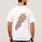 Libanese vlag en kaart T-Shirt (Achterkant)