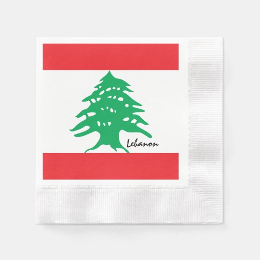 Libanese vlag en Midden-Oosten - Libanon/sportfans Servet (Voorkant)