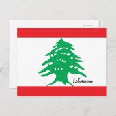 Libanese vlag en Midden-Oosten - mode/sportfans Briefkaart (Voorkant / Achterkant)