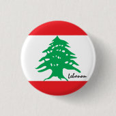 Libanese vlag en Midden-Oosten - mode/sportfans Ronde Button 3,2 Cm (Voorkant)