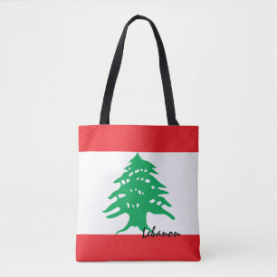 Libanese vlag en Midden-Oosten - mode/sportfans Tote Bag
