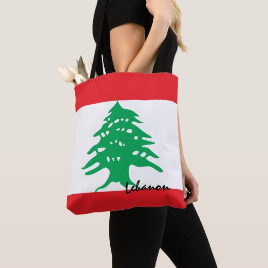 Libanese vlag en Midden-Oosten - mode/sportfans Tote Bag (Dichtbij)
