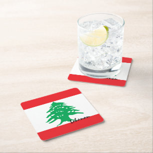 Libanese vlag en Midden-Oosten / sportfeest decor Kartonnen Onderzetters