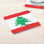 Libanese vlag en Midden-Oosten / sportfeest decor Kartonnen Onderzetters (Schuin)