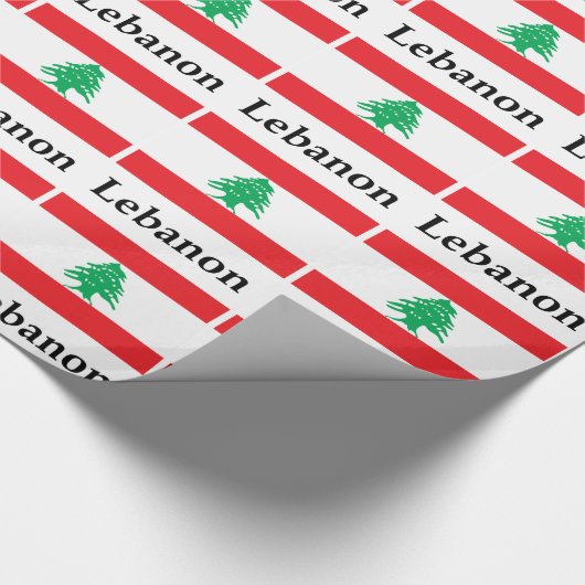 Libanese vlag en naam cadeaupapier (Hoek)