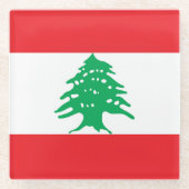 Libanese vlag glazen onderzetter (Voorkant)