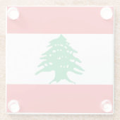 Libanese vlag glazen onderzetter (Achterkant)