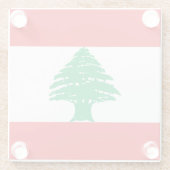 Libanese vlag glazen onderzetter (Achterkant)