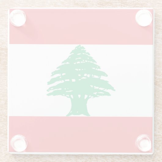 Libanese vlag glazen onderzetter (Achterkant)