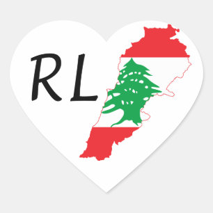 Libanese vlag hart sticker