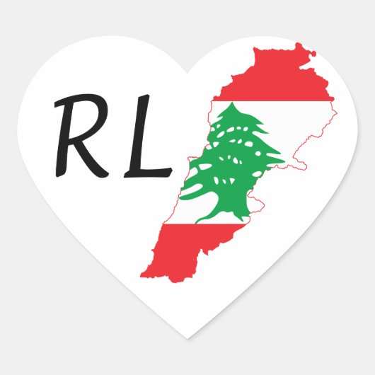 Libanese vlag hart sticker (Voorkant)