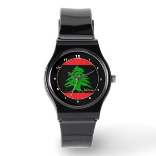 Libanese Vlag horloge, BLK mode ontwerp, Libanon Horloge