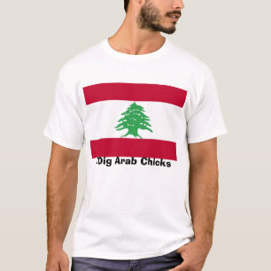 Libanese vlag, ik dig Arabische kip T-shirt