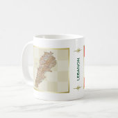 Libanese vlag + kaartMok Koffiemok (Voorkant links)