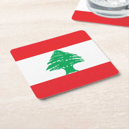 Libanese vlag kartonnen onderzetters (Schuin)