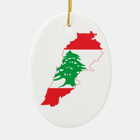 Libanese vlag keramisch ornament (Voorkant)