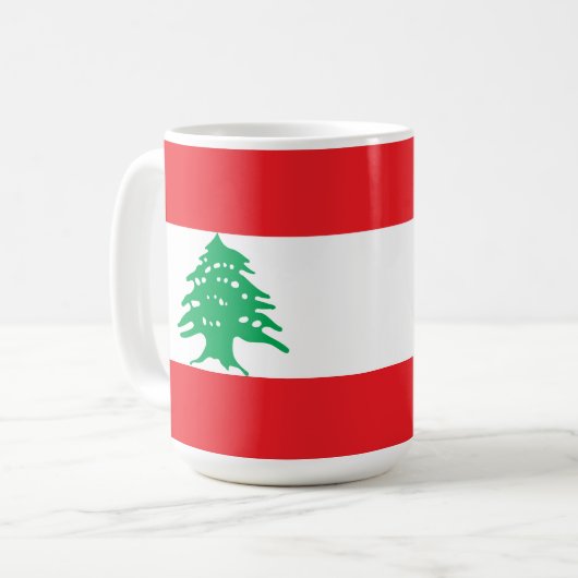 Libanese vlag koffiemok (Voorkant links)