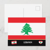 Libanese Vlag & Libanese landreis / Libanon Briefkaart (Voorkant / Achterkant)