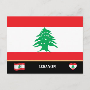 Libanese Vlag & Libanese landreis / Libanon Briefkaart