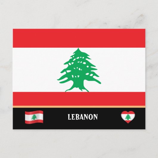 Libanese Vlag & Libanese landreis / Libanon Briefkaart (Voorkant)