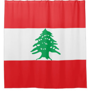 Libanese vlag (Libanese vlag) Douchegordijn